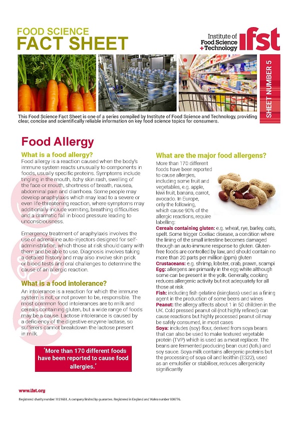 Food Science Fact Sheets Institute Of Food Science And Technology